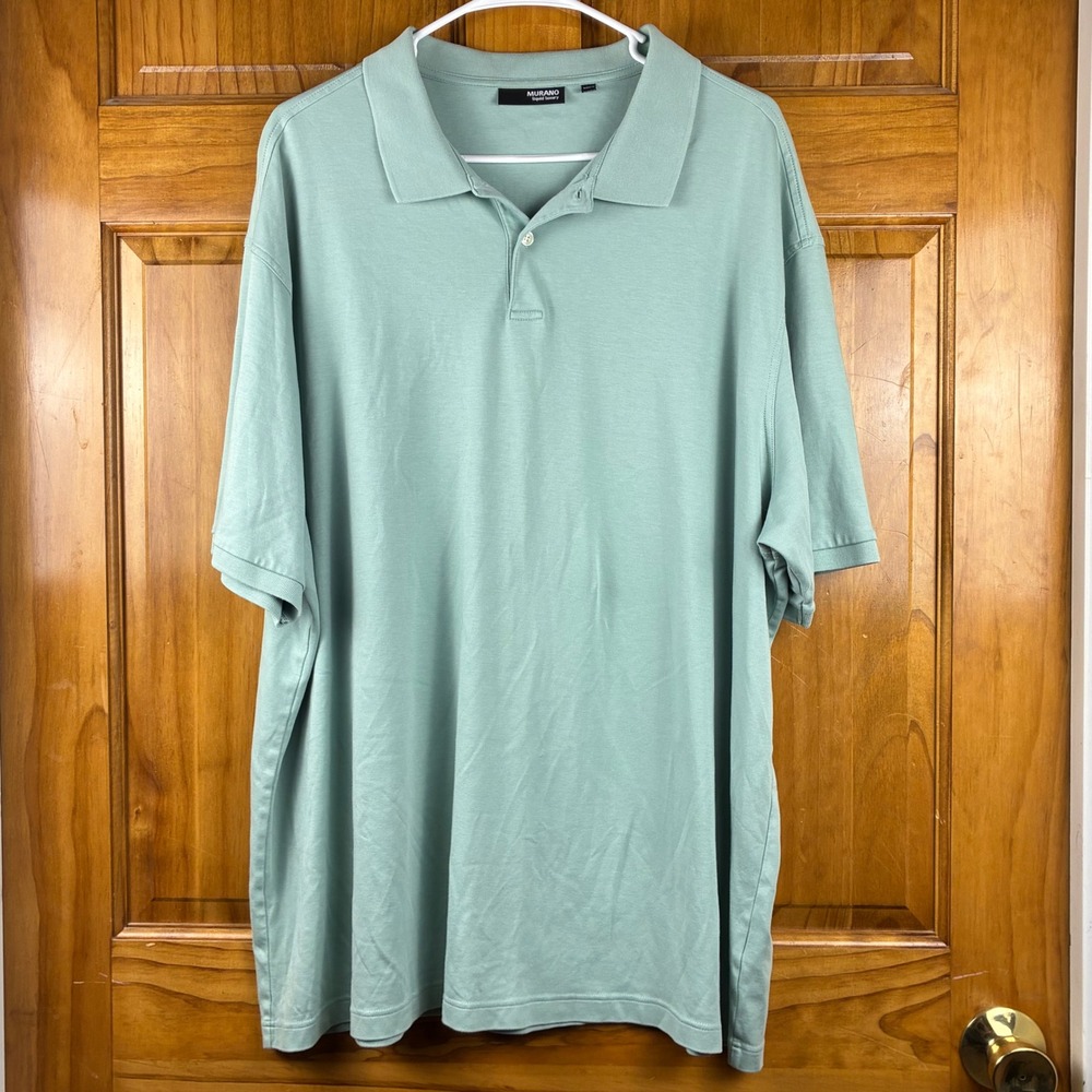 Murano Liquid Luxury Mens Polo Shirt 3XLT Sage Green Short Sleeve Tall Soft